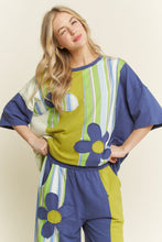 Load image into Gallery viewer, J. Her - Striped Flower Patched Washed Casual Top
