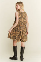 Load image into Gallery viewer, j. Her - Leopard Denim Front Tie Vest Romper
