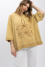 Load image into Gallery viewer, Bluevelvet - Boot Stitch Embroidery Crew Neck Top - Taupe
