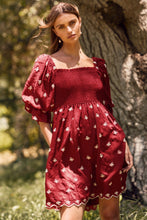 Load image into Gallery viewer, Short Bubble Sleeve Baby Doll Dress
