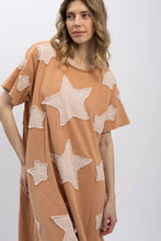 Load image into Gallery viewer, Star Patchwork Short Sleeve Long Dress
