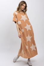 Load image into Gallery viewer, Star Patchwork Short Sleeve Long Dress
