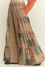 Load image into Gallery viewer, J. Her- Mineral Washed Boho Patch Tiered Wide Pants
