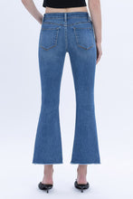 Load image into Gallery viewer, Vervet - Mid Rise Raw Step Hem Crop Flare Jeans
