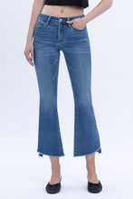 Load image into Gallery viewer, Vervet - Mid Rise Raw Step Hem Crop Flare Jeans
