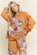 Load image into Gallery viewer, j. Her - Mineral Washed Patch Daisy Longsleeeve Sweatshirt
