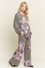 Load image into Gallery viewer, J. Her - Mineral Washed Boho Patch Daisy Lounge pants
