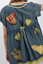 Load image into Gallery viewer, Jolly Heart Patchwork Chambray Top
