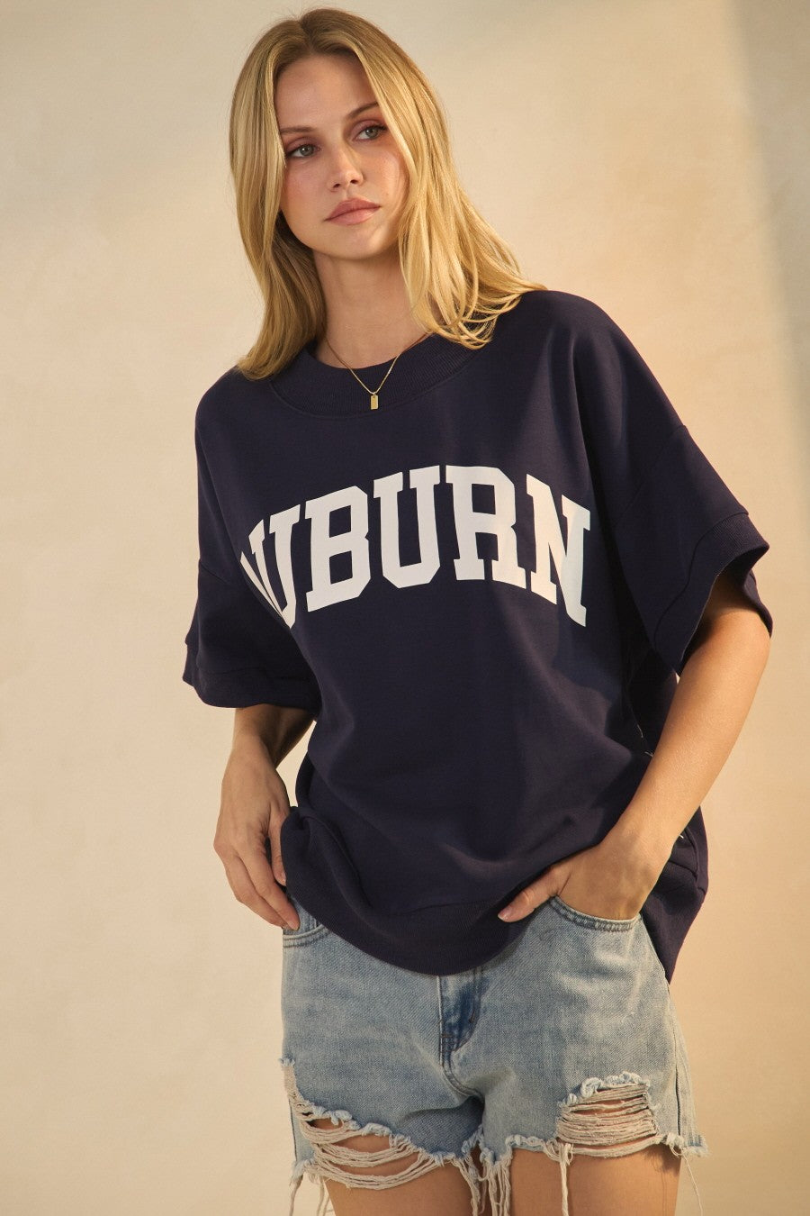 Boxy Auburn Short-sleeve Sweatshirt