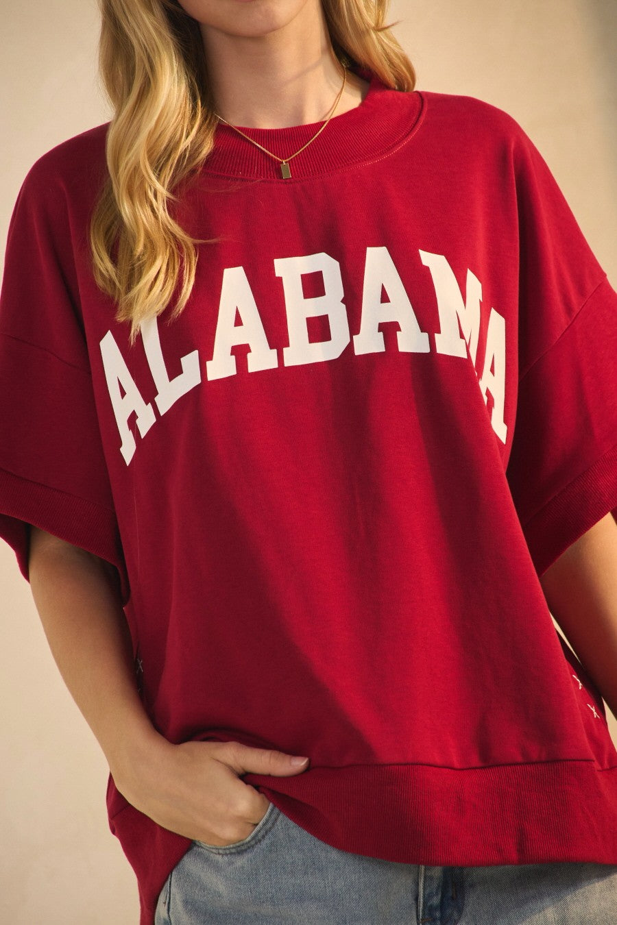 Boxy Alabama Short-sleeve Sweatshirt