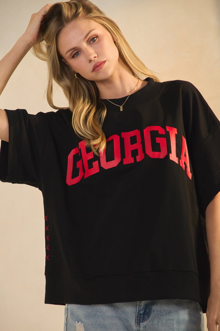 Georgia Boxy Short-sleeve Sweatshirt