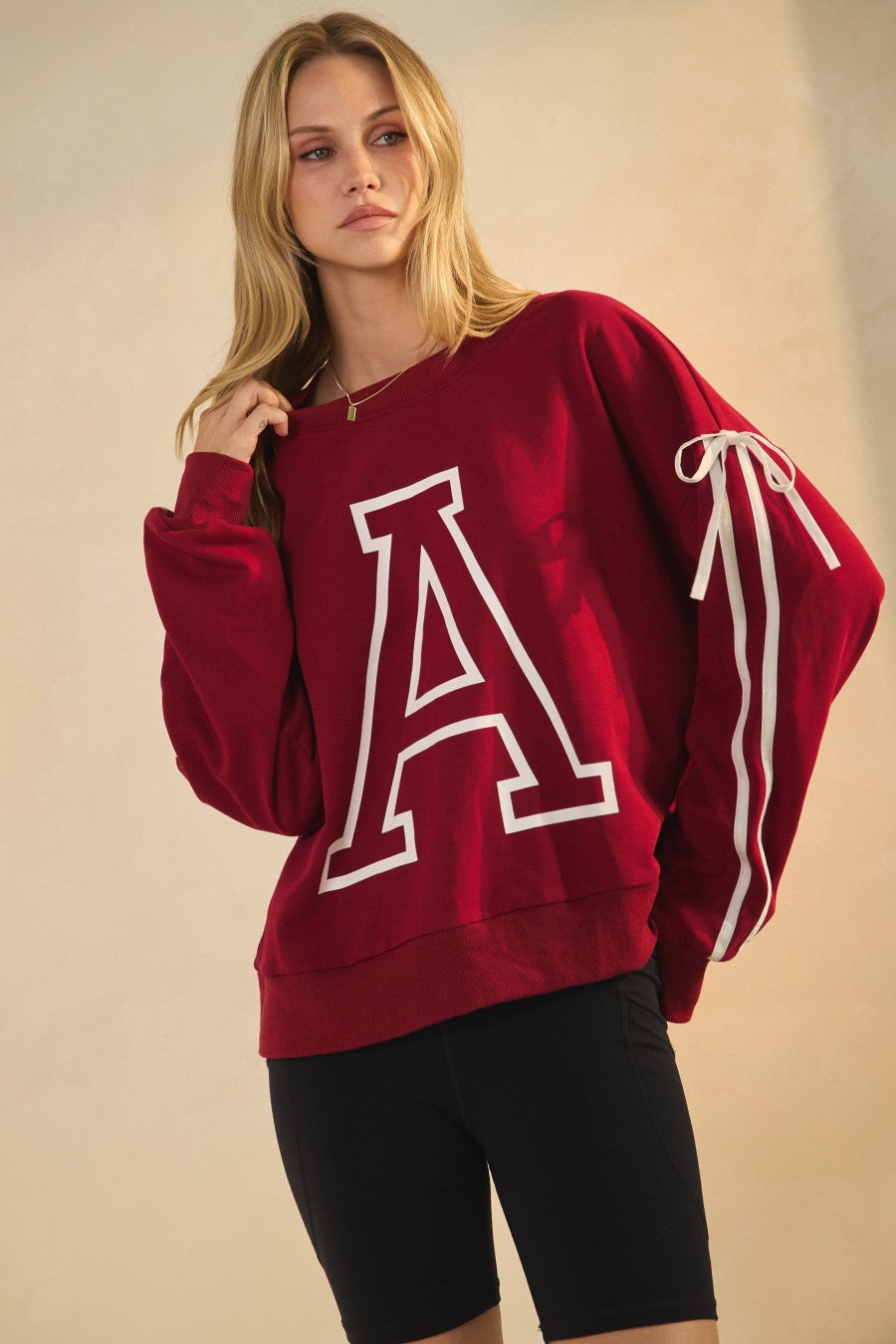 Bold Varsity-style 'a' Graphic Sweatshirt