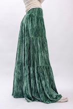 Load image into Gallery viewer, Bluevelvet - Side Tiered Textured Velvet Wideleg Ruffle Pants
