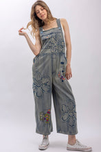 Load image into Gallery viewer, BLUEVELVET - Flower Patchwork And Embroidered Denim Overalls
