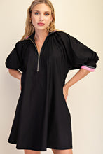Load image into Gallery viewer, Glam - Mock Neck Band Puff Sleeve Mini Dress
