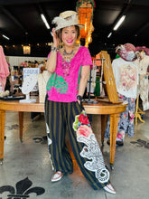 Load image into Gallery viewer, I Love Linen - Green Stripe Tiger Harem Pants
