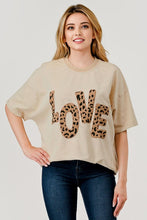 Load image into Gallery viewer, Short Sleeve Top Love Animal Print Lettering
