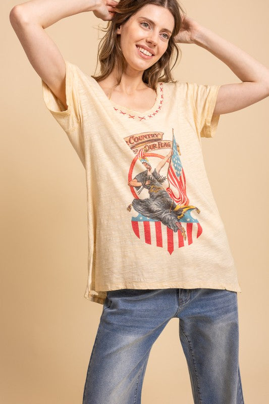 Bluevelvet - Our Country And Our Flag Vintage Graphic Tee
