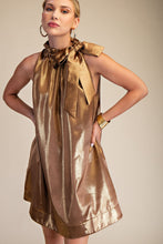 Load image into Gallery viewer, Glam - Round Neck Tie Sleeveless Mini Dress

