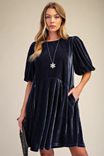 Load image into Gallery viewer, Bubble Sleeve Velvet Dress
