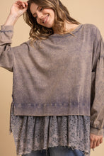 Load image into Gallery viewer, Bluevelvet - Layered Ruffle Hem Oversized Top
