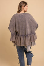 Load image into Gallery viewer, Bluevelvet - Layered Ruffle Hem Oversized Top
