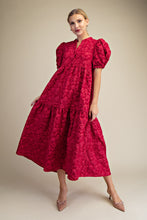 Load image into Gallery viewer, Glam Puff Sleeve Midi Dress
