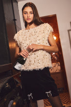 Load image into Gallery viewer, Oddi - Velvet Mini Skirt With Pearl Bows
