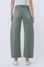 Load image into Gallery viewer, VERVET - Super High Rise Drawstring Wide Barrel Jeans - Olive
