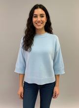 Load image into Gallery viewer, Pixi + Ivy - Crew Neck 3/4 Sleeve Reverse Seam Sweater - Light Blue
