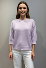 Load image into Gallery viewer, Pixi + Ivy - Crew Neck 3/4 Sleeve Reverse Seam Sweater - Lilac
