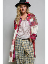 Load image into Gallery viewer, Pol -Artisan Eyelet Top Mixed Prints &amp; Heart Patch Cardigan
