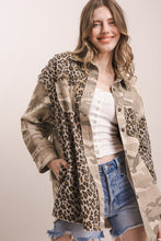 Load image into Gallery viewer, Bluevelvet - Sitting Bull Back Patched Camo Animal Mix Shacket
