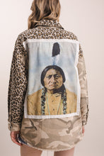 Load image into Gallery viewer, Bluevelvet - Sitting Bull Back Patched Camo Animal Mix Shacket
