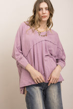 Load image into Gallery viewer, Bluevelvet - Washed V-neck 3/4 Sleeve Dolman Knit Top
