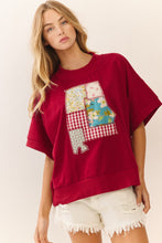 Load image into Gallery viewer, Oddi - Oversized Short Sleeve Sweatshirt Alabama Patchwork
