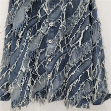 Load image into Gallery viewer, Retro Raw Edge Denim Jacket – Autumn Street Style
