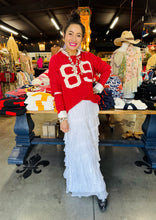 Load image into Gallery viewer, Pixi + Ivy - Varsity Number Lightweight 89 Sweater Top - Ruby
