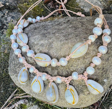 Load image into Gallery viewer, HC - Handmade White Pearl With Seashell Charm Choker
