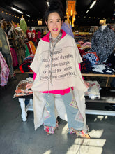 Load image into Gallery viewer, I Love Linen - Hi-Lo Tunic with Karma Saying (Front) &amp; Buddha Print (Back)
