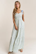 Load image into Gallery viewer, J.nna - Floral Print Empire Neckline Maxi Dress Blue

