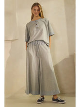 Load image into Gallery viewer, Oddi -  Contrast-Trim Henley Top and Pants Set
