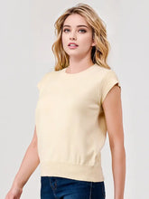 Load image into Gallery viewer, Pixi + Ivy -Cap Sleeve Essential Layering Sweater Top Ivory
