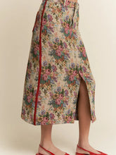Load image into Gallery viewer, J.nna - Vintage Floral Front Slit Midi Skirt
