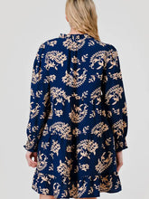 Load image into Gallery viewer, Pixi + Ivy - Shelly Tiered Ruffle Neck Long Sleeve Dress - Blue Paisley

