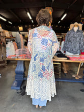 Load image into Gallery viewer, Origami - Lightweight Floral Lace Ruffle Duster with Sparkles - Beige Freedom
