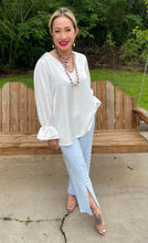 Load image into Gallery viewer, HC Ooh La La Pleated Silk Blouse
