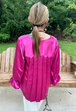Load image into Gallery viewer, HC Ooh La La Pleated Silk Blouse
