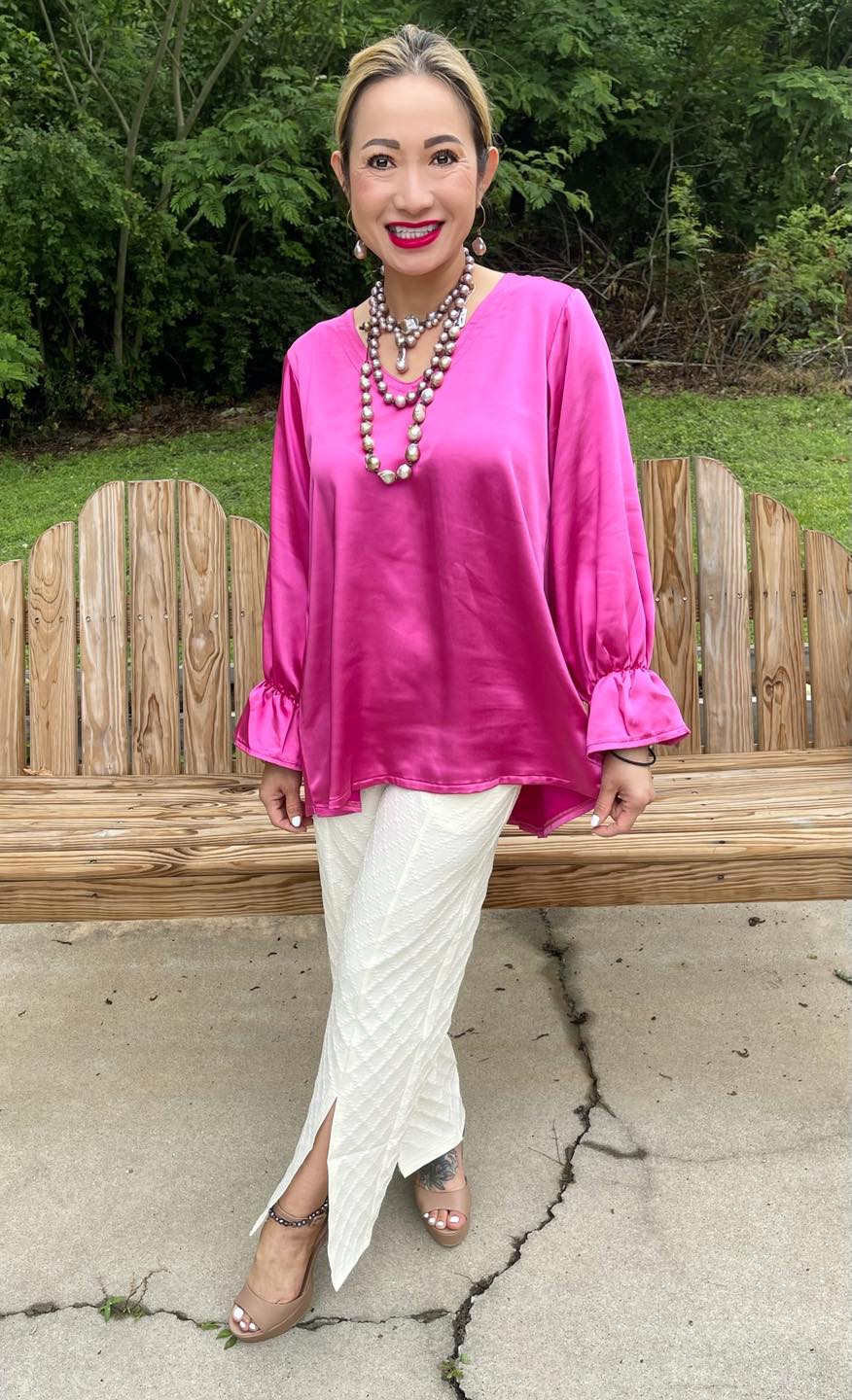 HC Ooh La La Pleated Silk Blouse