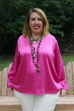 Load image into Gallery viewer, HC Ooh La La Pleated Silk Blouse
